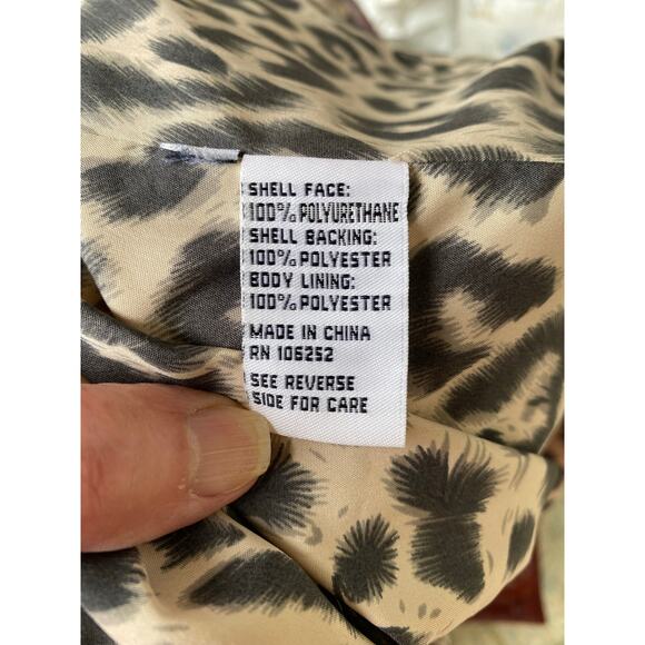 Jane Post Iconic Mid Length Slicker Red Leopard Print XL Size 16 Rain Coat - Picture 8 of 14